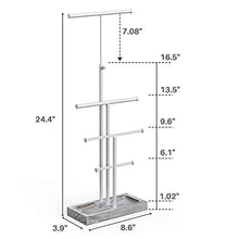Load image into Gallery viewer, AMJO-03 Tower Tree Jewelry Stand for Necklaces, Bracelets ,Earrings, Rings Display(Gray)
