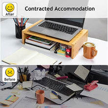Load image into Gallery viewer, AMBMS03 Bamboo Computer Monitor Riser Stand for Home, Office Computer, Laptop
