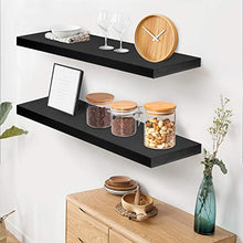 Load image into Gallery viewer, AMFS05 2 Pack Floating Shelves for Bedroom, Bathroom, Living Room, Kitchen (Black)

